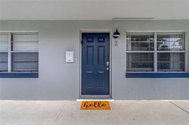 a view of front door of house