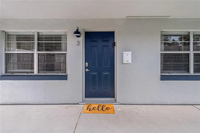 a view of front door of house
