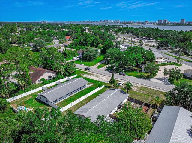 an aerial view of a city