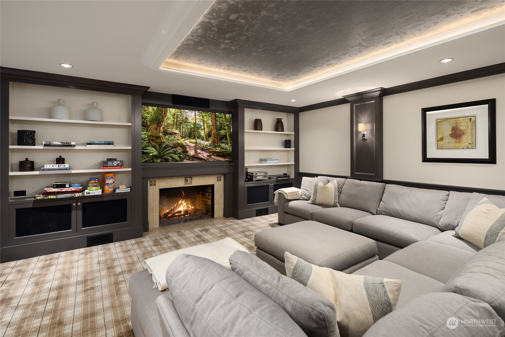 2045 Parkside Drive East Seattle, WA 98112 - Photo 35 of 38 a living room with furniture a large window and a fireplace