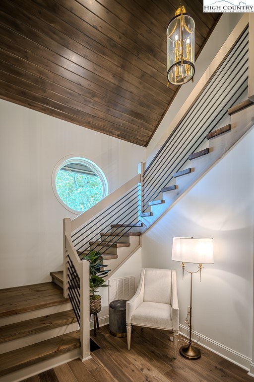 804 Crest Trail Linville, NC 28646 - Photo 21 of 40 a view of entryway and hall with wooden floor