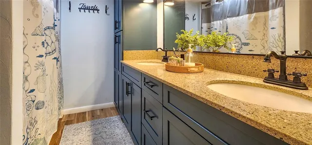 a view of a swimming pool with a deck