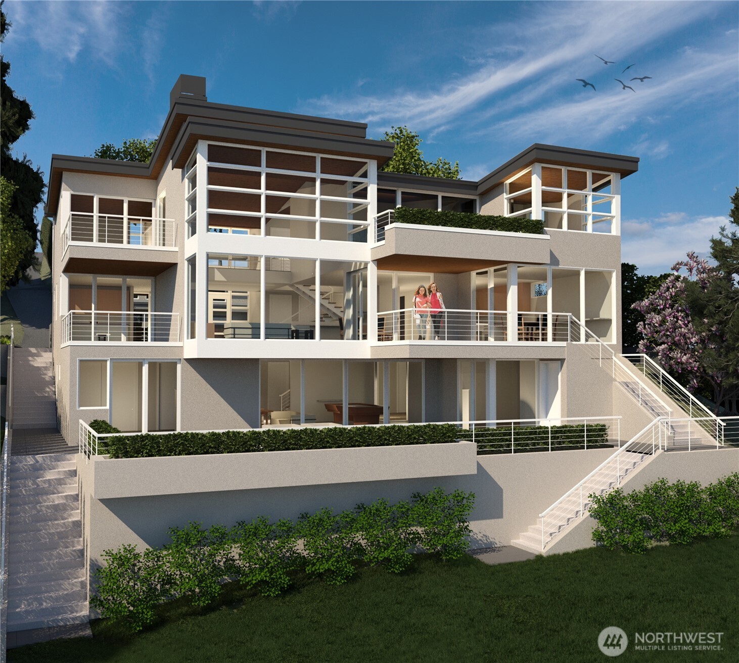 7220 North Mercer Way Mercer Island, WA 98040 - Photo 4 of 19 a front view of a building with a garden