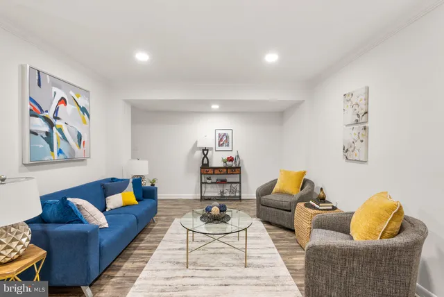a living room with furniture and a couch