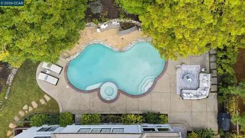 an aerial view of a house