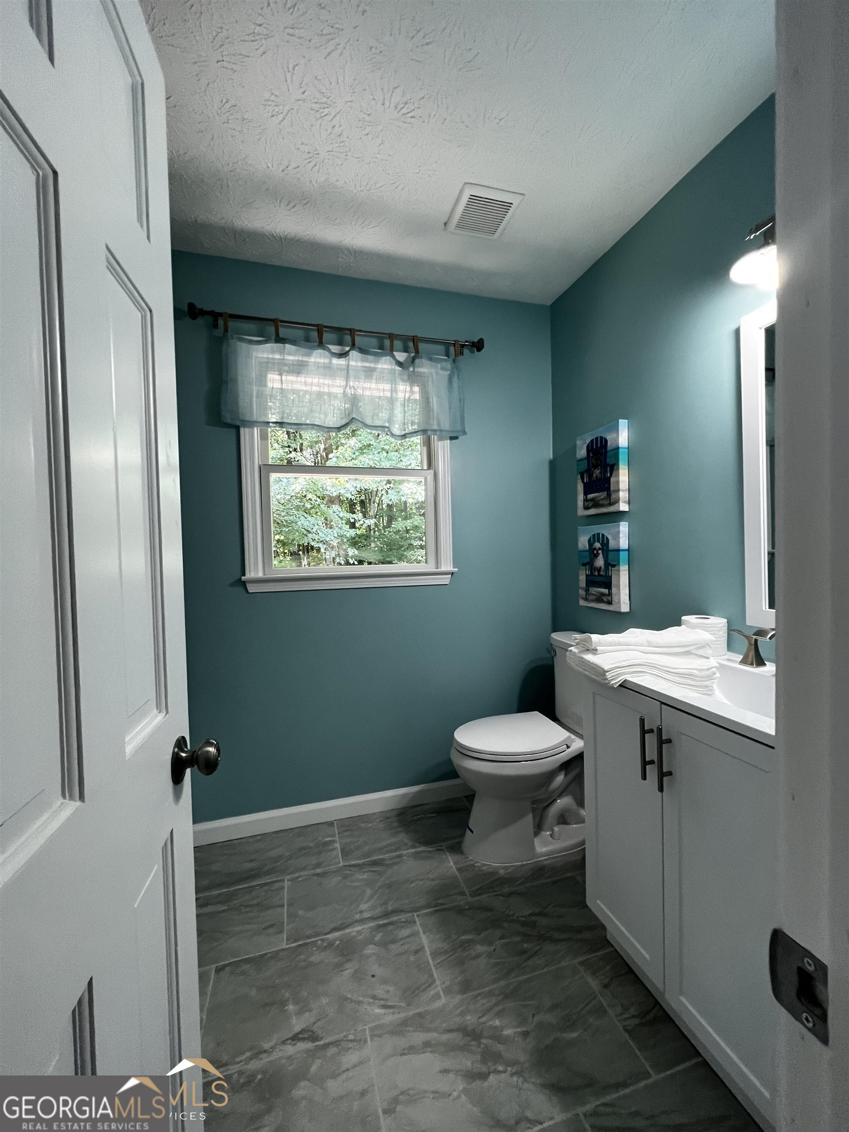 208 Swanson Ridge Peachtree City, GA 30269 - Photo 33 of 40 a bathroom with a toilet sink and mirror