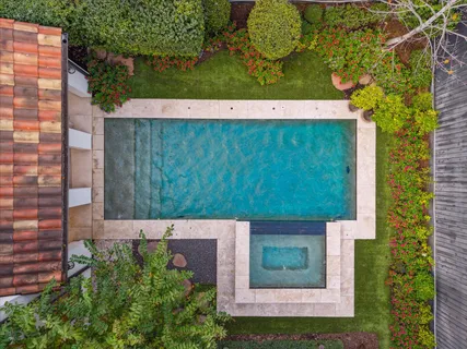 front view of a yard with an outdoor space