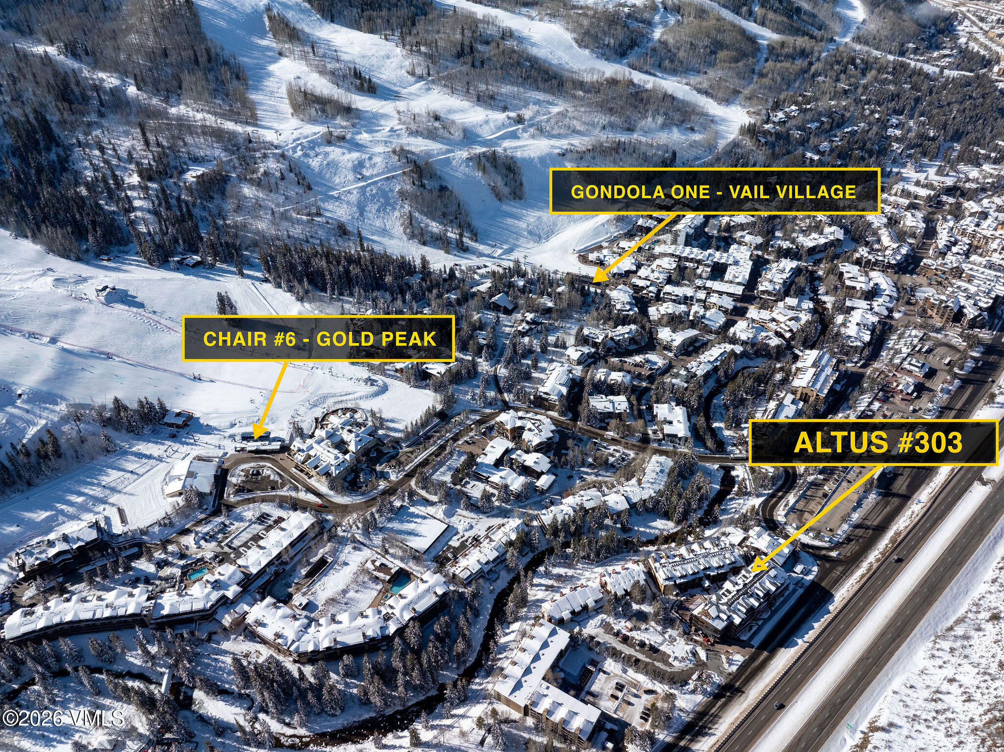 430 South Frontage Road East, Unit RU303 Vail, CO 81657 - Photo 24 of 41 altus_303_aerial_a