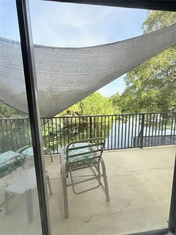 a view of a bench in balcony