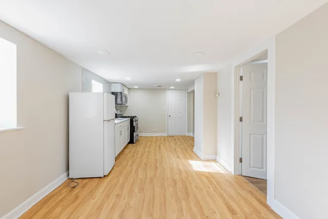 a view of staircase with white walls and white walls