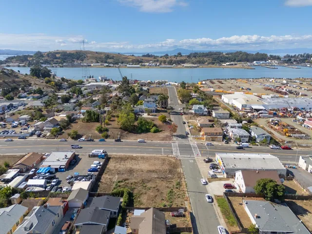 an aerial view of a city