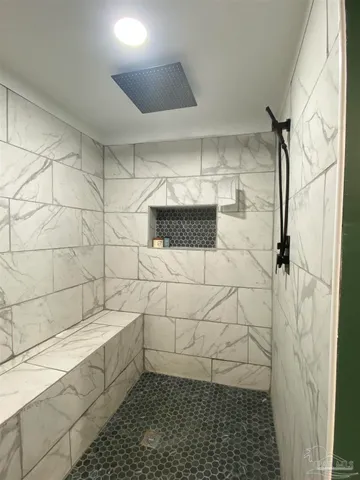 a bathroom with a shower