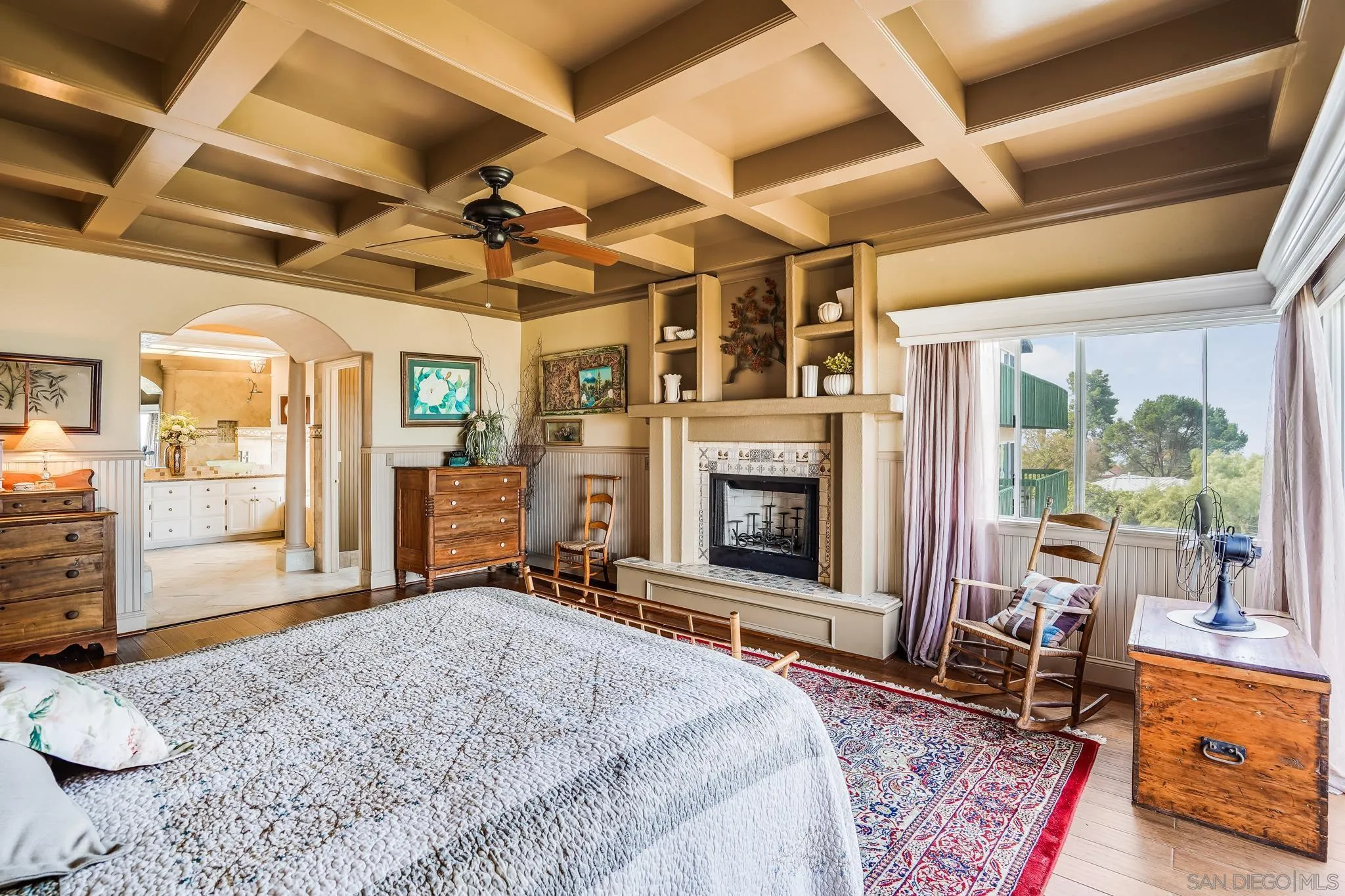 2366 Highview Lane Spring Valley, CA 91977 - Photo 27 of 53 a bedroom with furniture and a fireplace