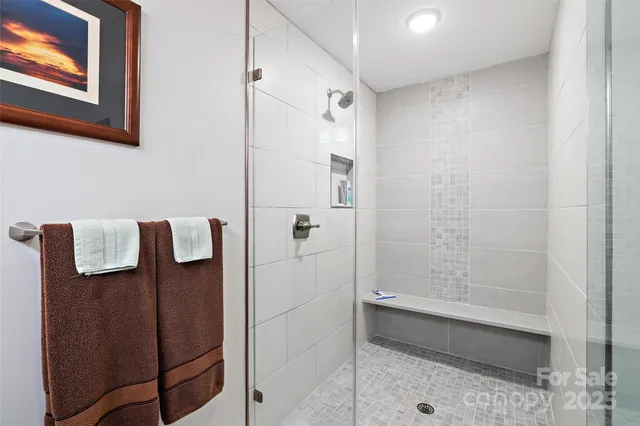 a bathroom with a shower