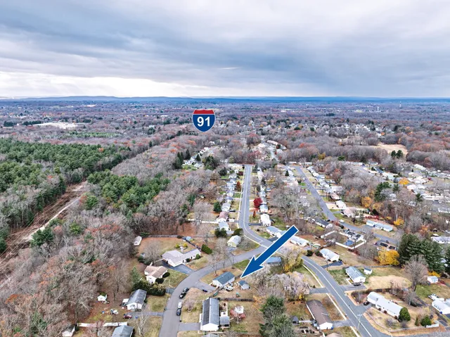 an aerial view of multiple house