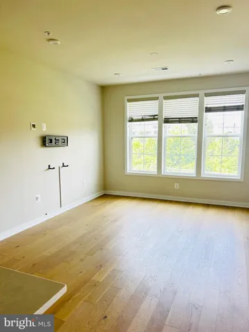 a view of a room with a window