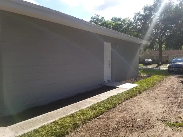 a backyard of a house