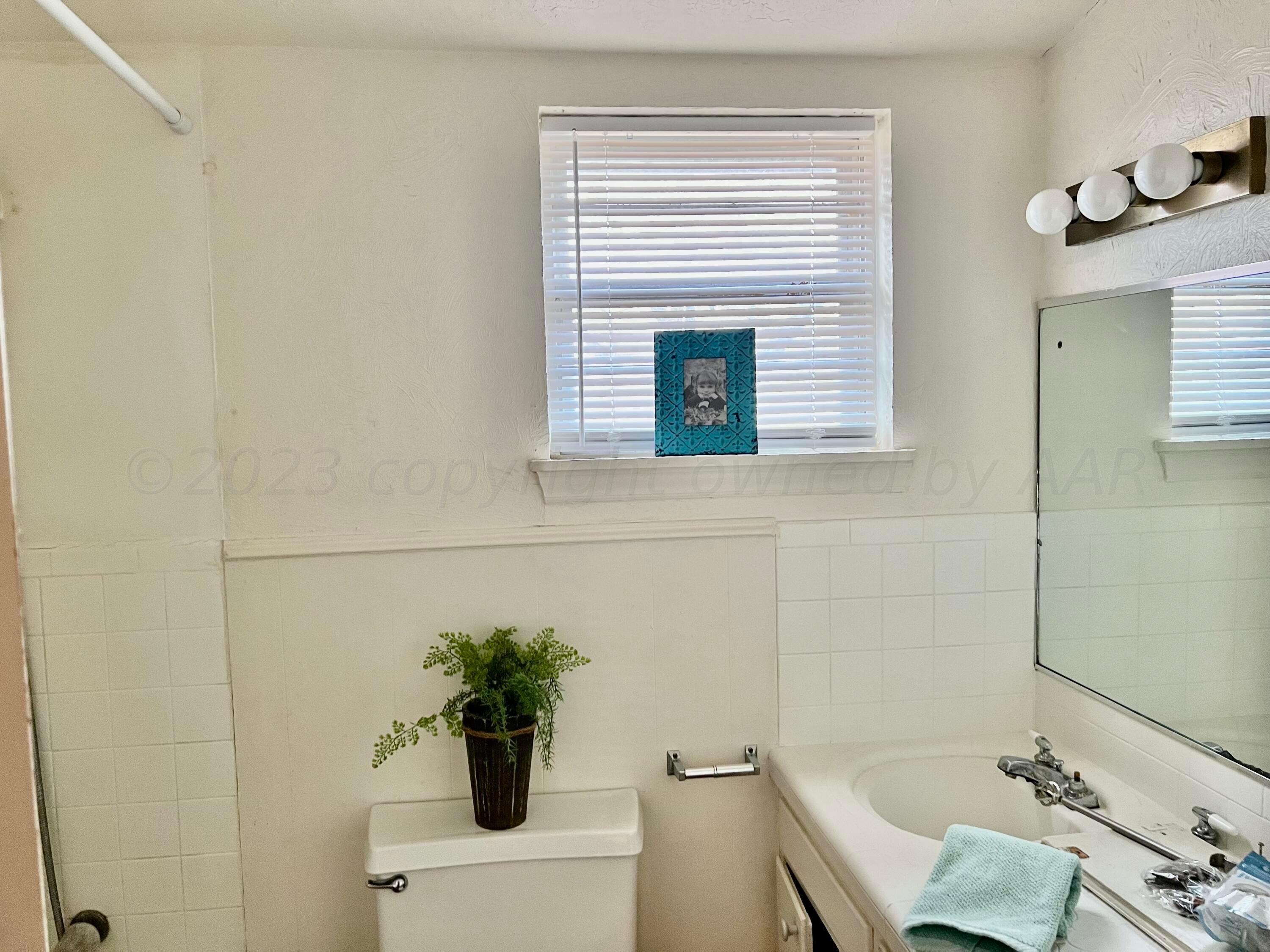 4600 Southwest 38th Avenue Amarillo, TX 79109 - Photo 16 of 19 a bathroom with a sink a toilet and a mirror