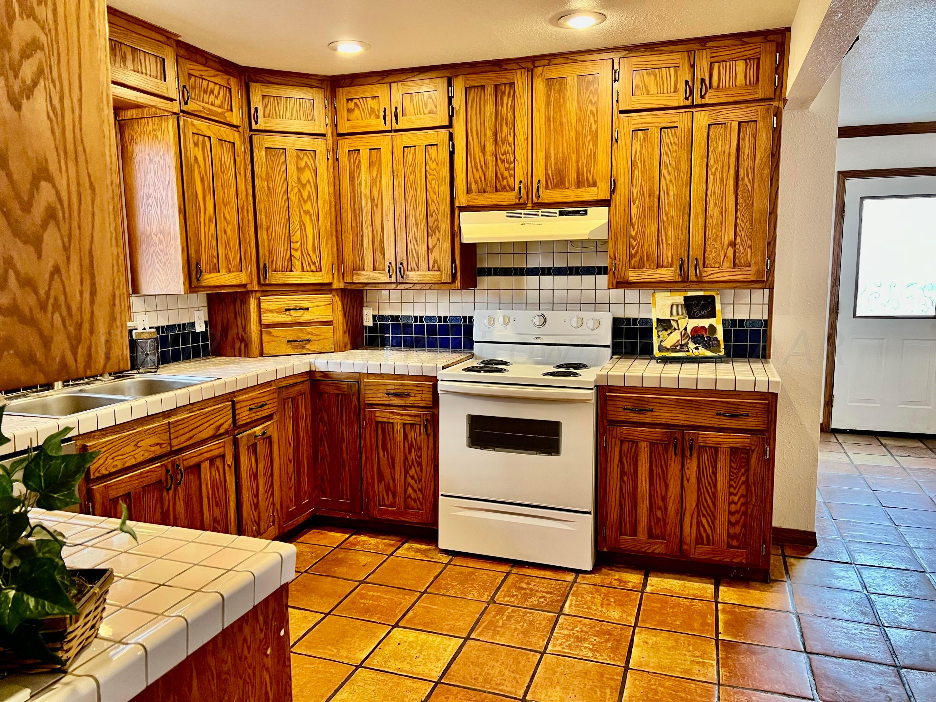 4600 Southwest 38th Avenue Amarillo, TX 79109 - Photo 3 of 19 a kitchen with a stove a sink and a microwave