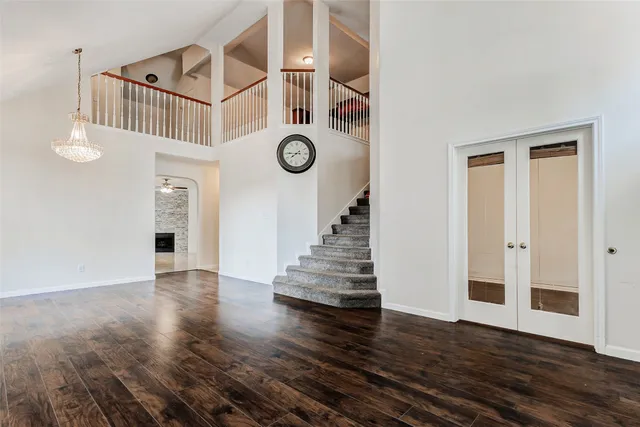 a view of entryway with wooden floor