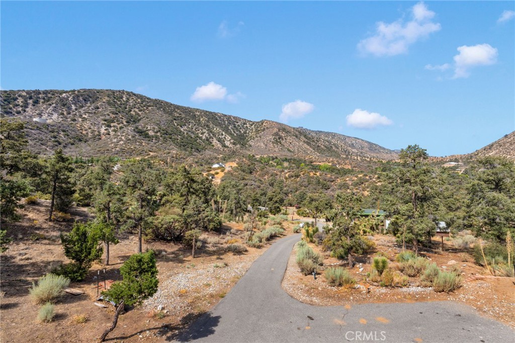 7635 Desert Front Road Wrightwood, CA 92397 - Photo 49 of 60 a view of a dry yard with mountains in the background