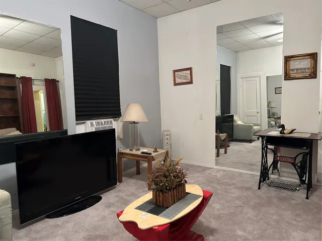 a living room with furniture