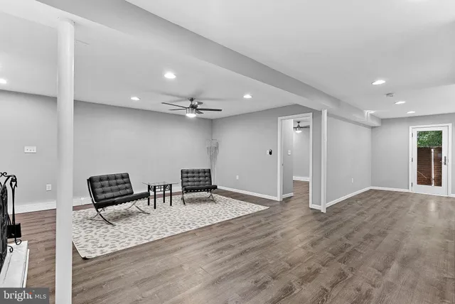 a view of a living room and dining room
