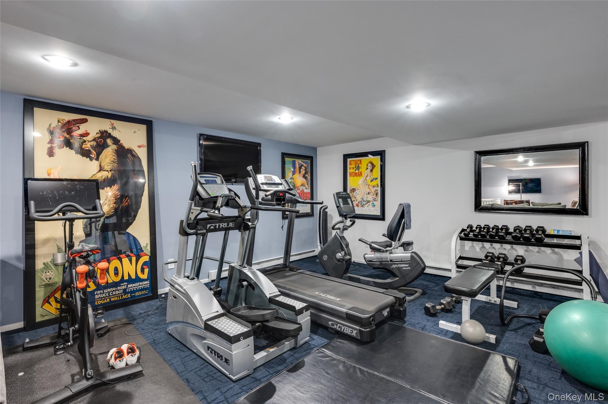 6 Bridle Path Westhampton Beach, NY 11978 - Photo 29 of 33 a room with gym equipment and a flat screen tv