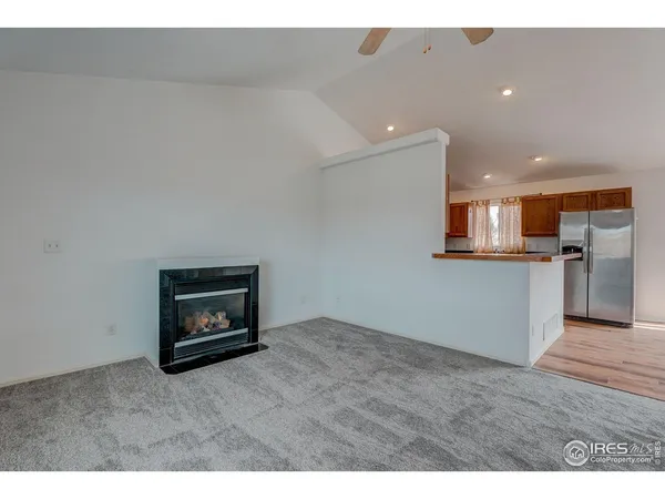 a view of a livingroom with a fireplace