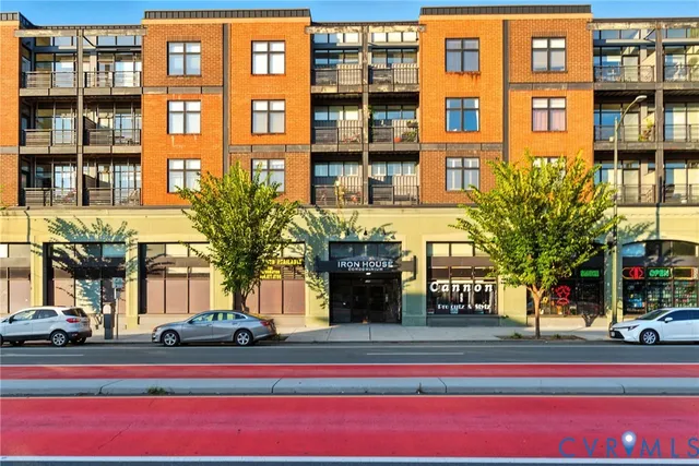 a view of building with a street