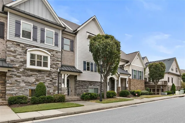 a front view of a residential houses