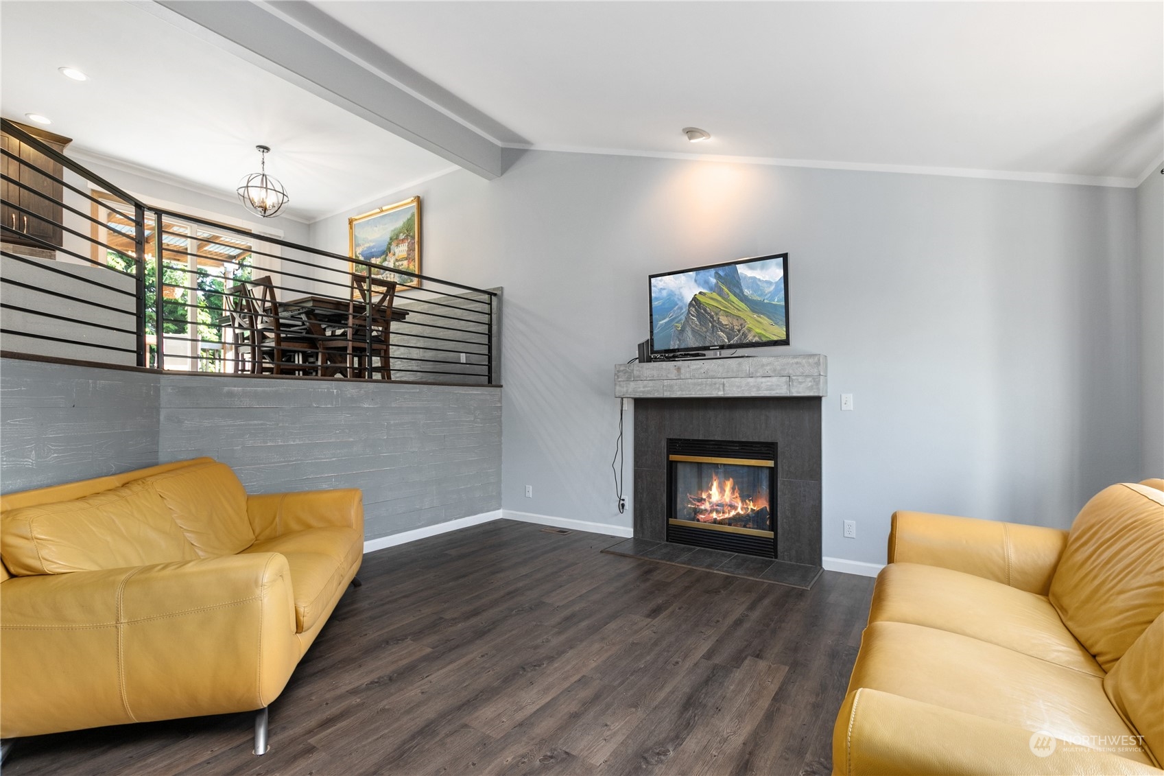 1117 58th Place Southwest Everett, WA 98203 - Photo 3 of 25 a living room with furniture and a fireplace