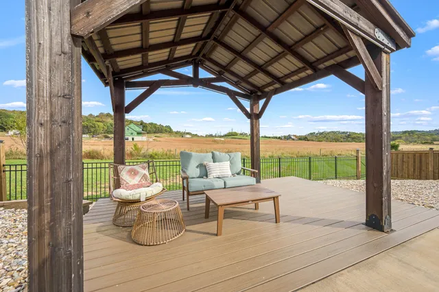 a building outdoor space with seating space