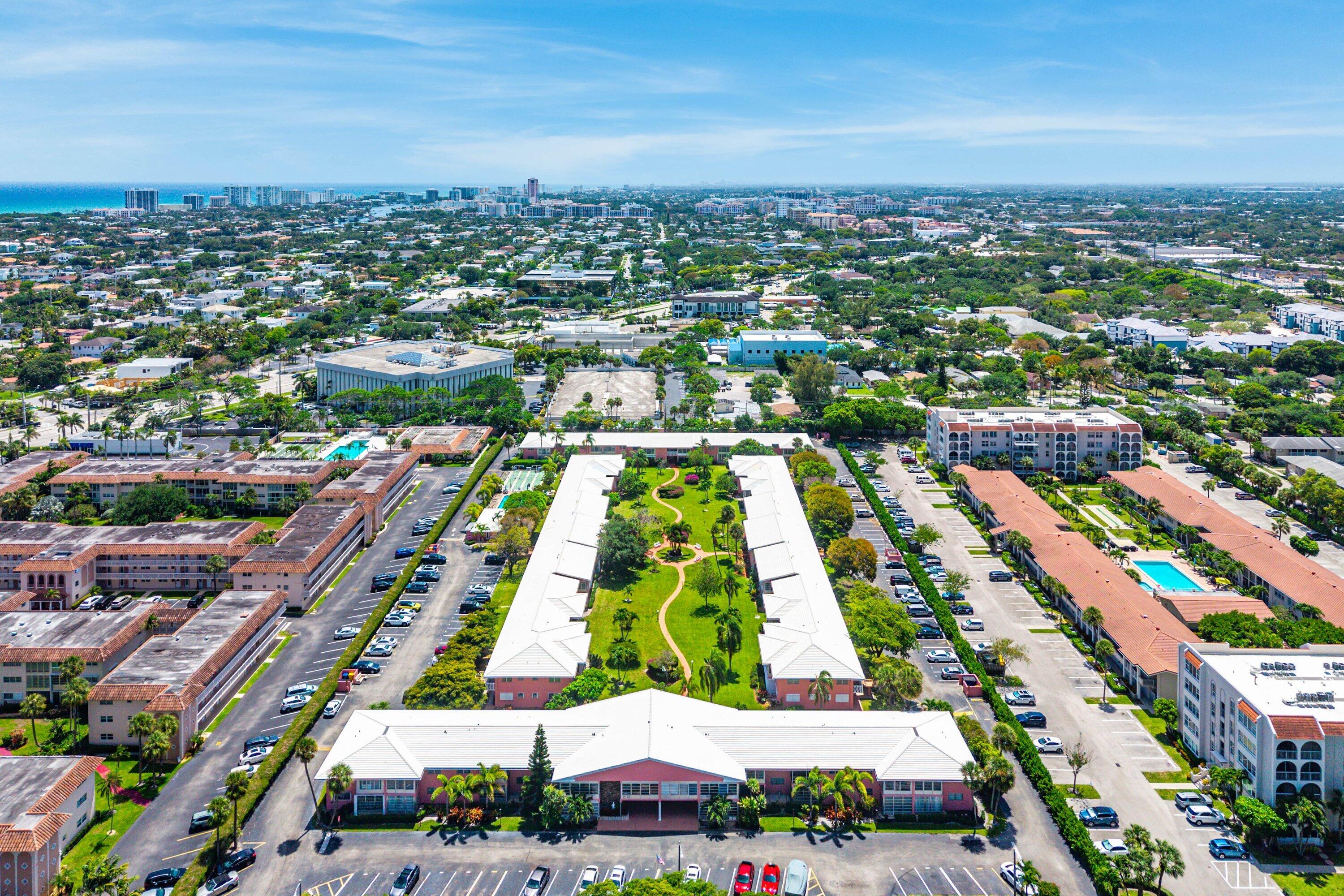 an aerial view of multiple house