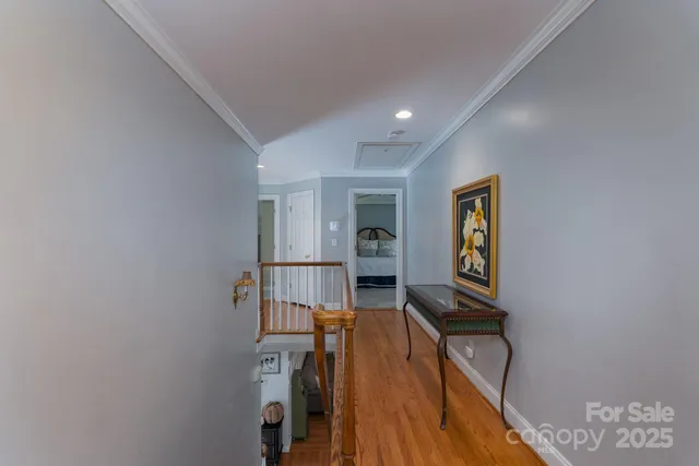 a view of a hallway with workspace