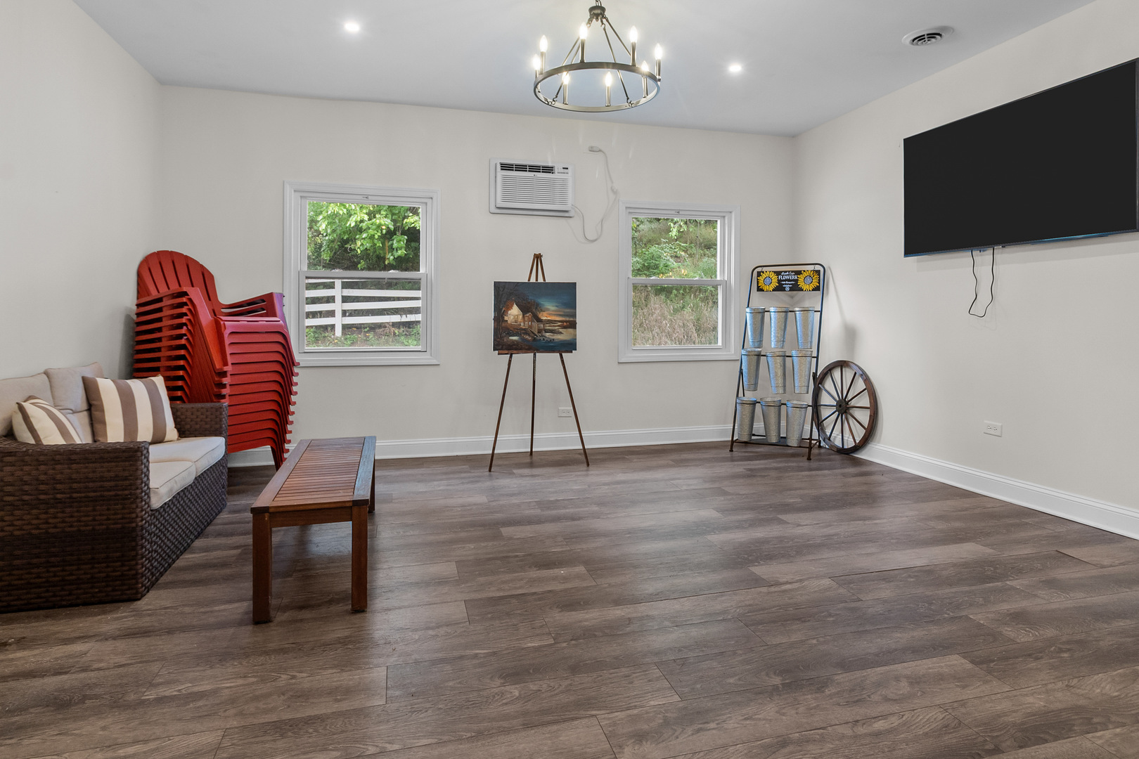 7830 North Pillow Hill Road Spring Grove, IL 60081 - Photo 54 of 69 a view of livingroom with workspace window and wooden floor