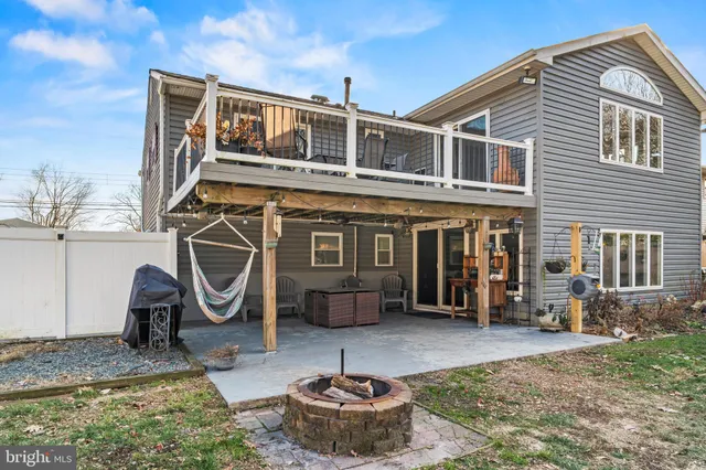 a front view of a house with patio