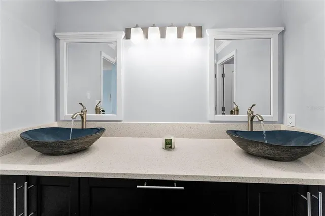 a view of wooden floor with a lake