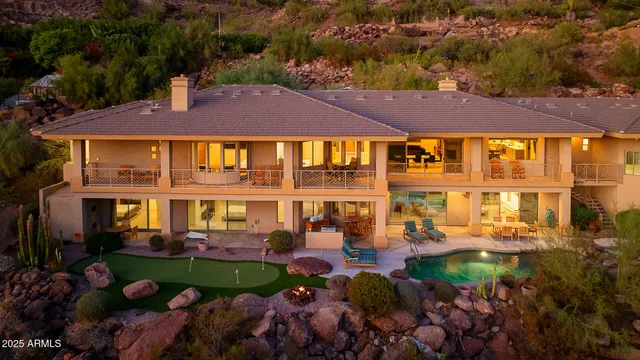 an aerial view of a house