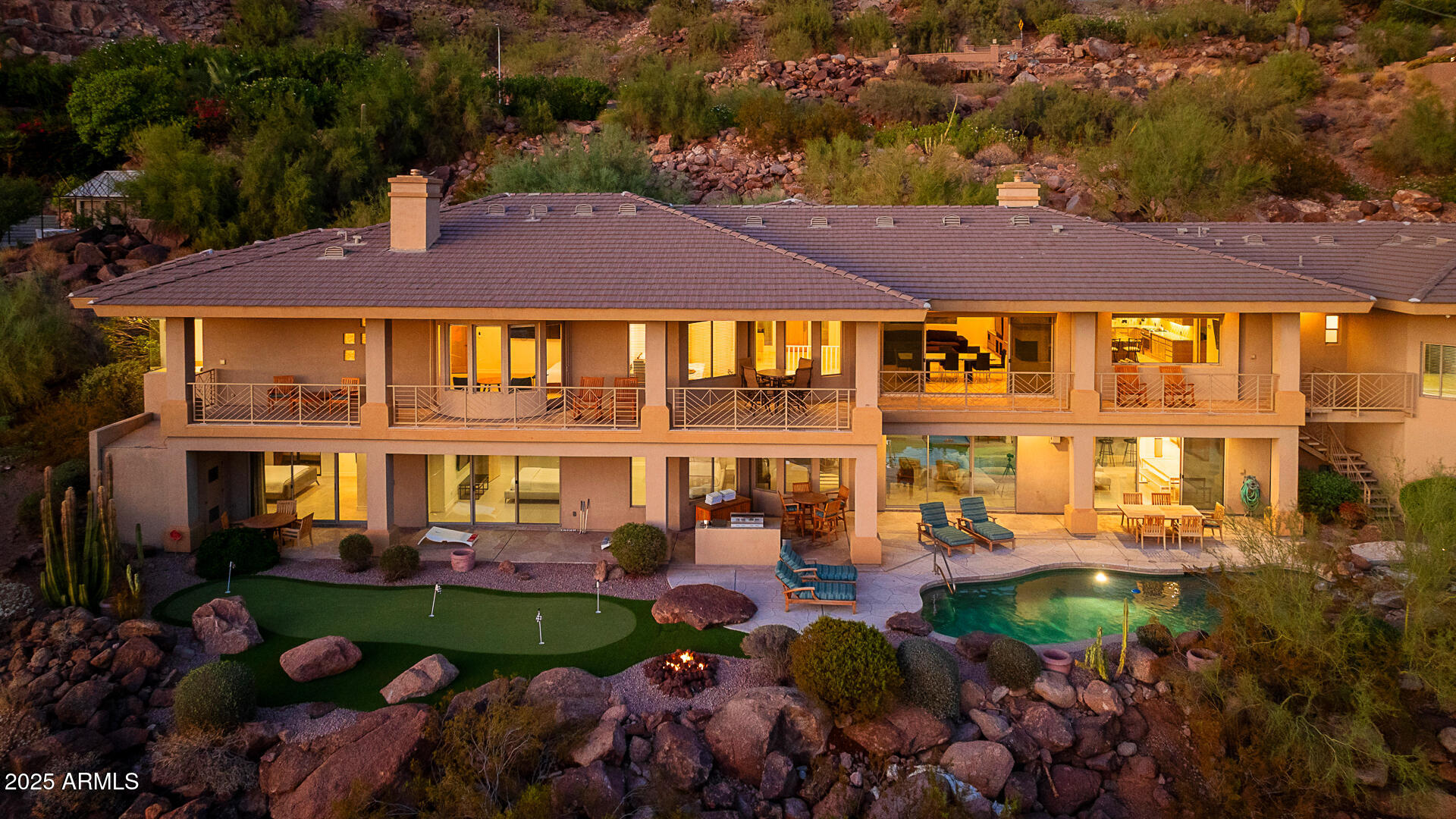 an aerial view of a house
