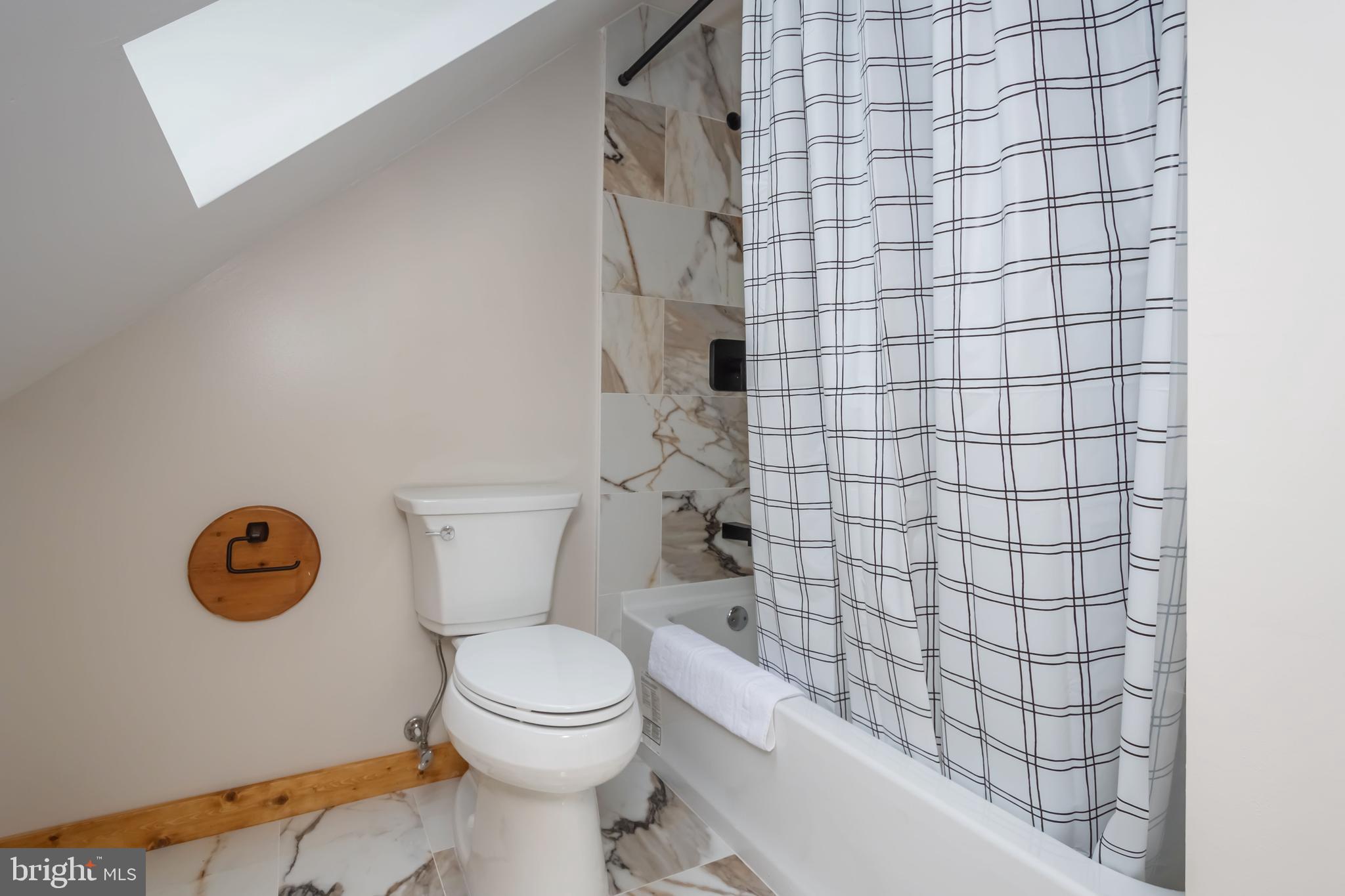 1140 Rock Lodge Road McHenry, MD 21541 - Photo 20 of 60 a bathroom with a toilet and a shower curtain