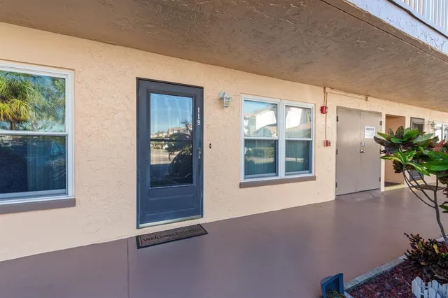 a view of an entryway with wooden floor and a potted plant