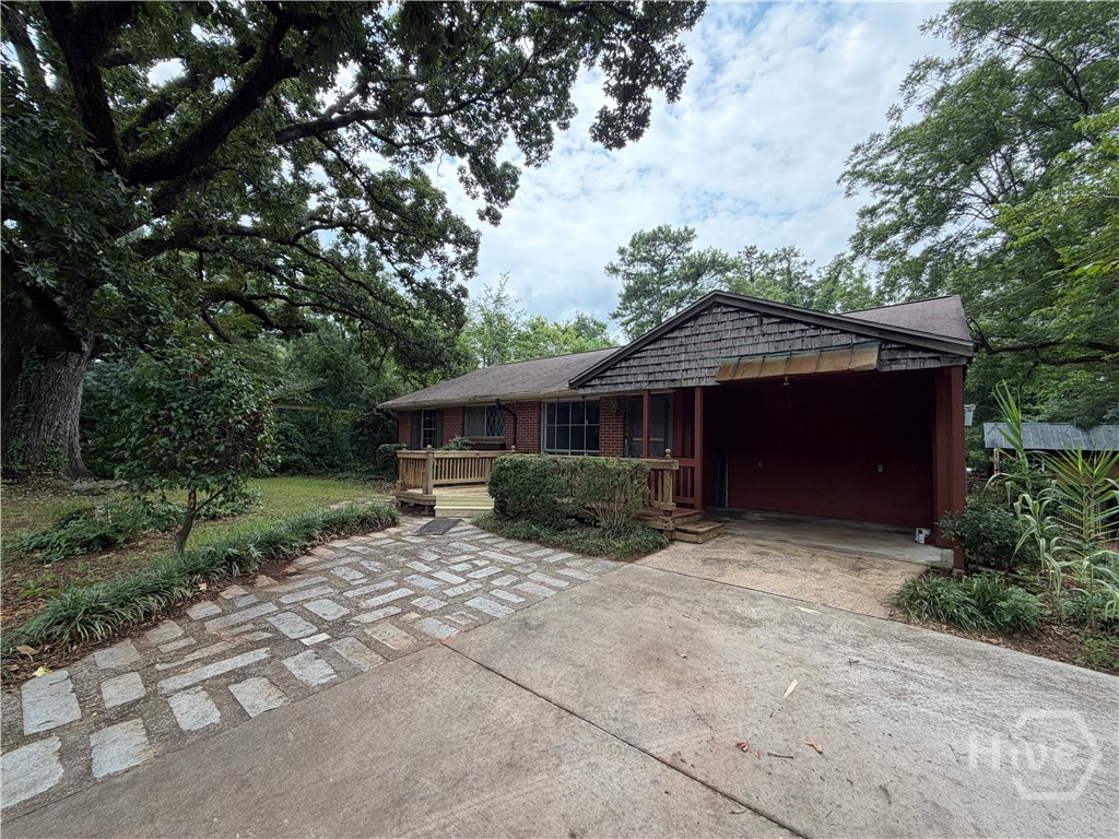 1054 College Station Road Athens, GA 30605 - Photo 2 of 18 Front of Home with Recently Pressure Washed Deck & Driveway
