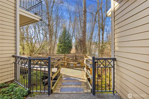 a front view of house with yard and seating area
