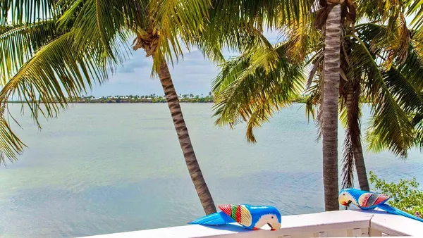 a view of beach and porch