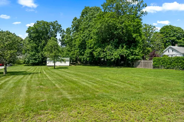 a view of yard with grass and a trees
