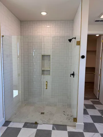 a bathroom with a shower