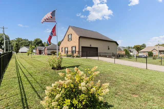 a swimming pool view with a outdoor space