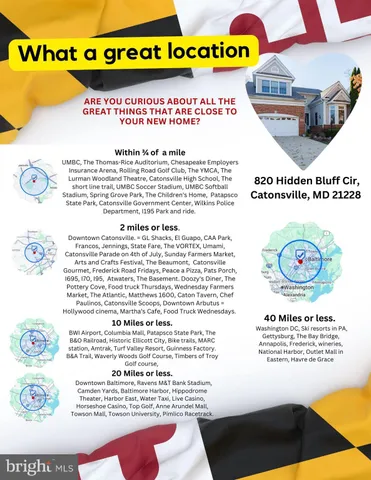 $680,000 | 820 Hidden Bluff Circle, Catonsville, MD 21228