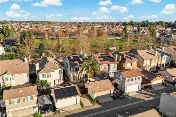 an aerial view of multiple house